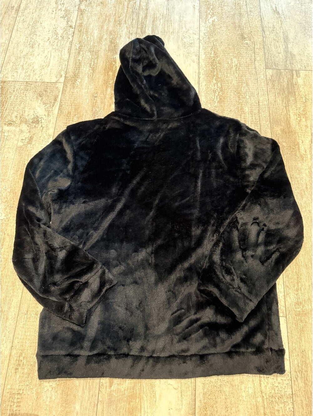 Pet Carrier Pocket Hoodie Black Plush Pullover Cozy
